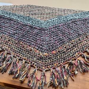 Free PeopleMulticolor Knitted Shawl with Fringe